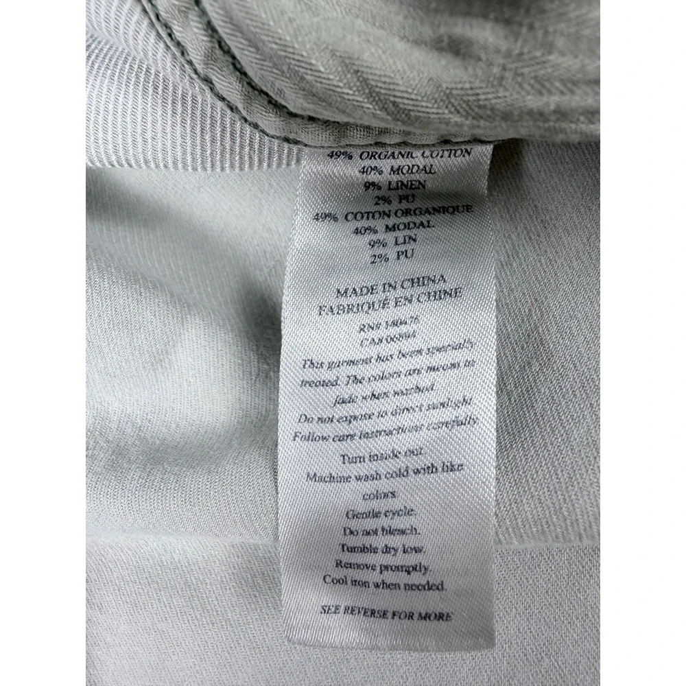 Faherty Mens Gray Organic Cotton Linen Blend Drawstring Shorts Size L 5 Inseam